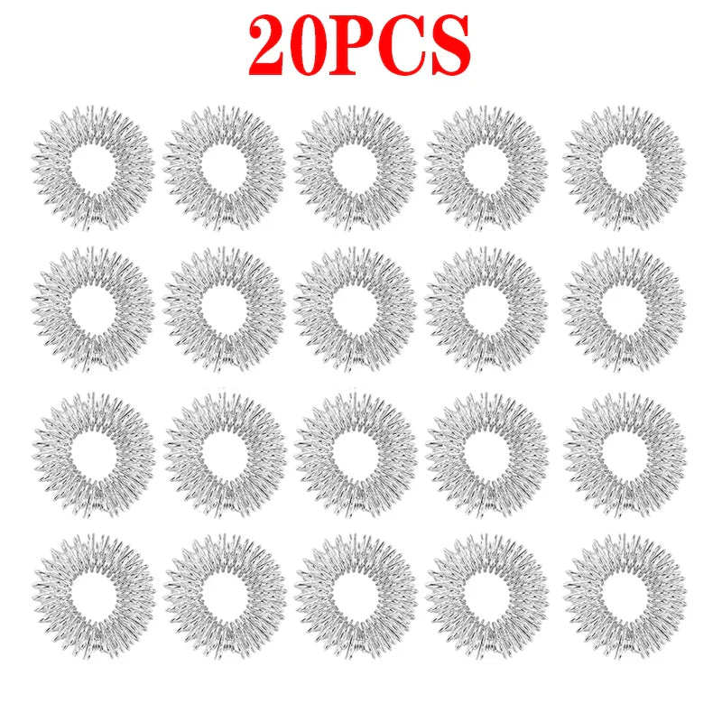 Gold Silver Plated Finger Massage Rings Spiky Acupressure