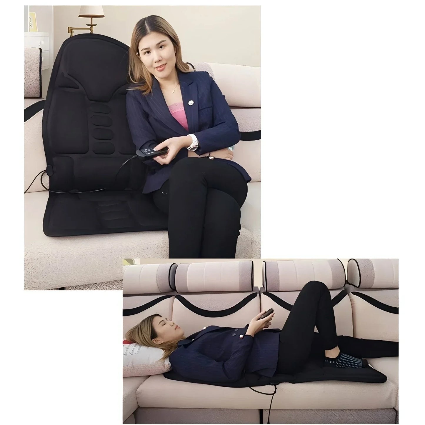 Massage Seat Cushion With Heated Acupoint Massage, Portable Full Body Pad