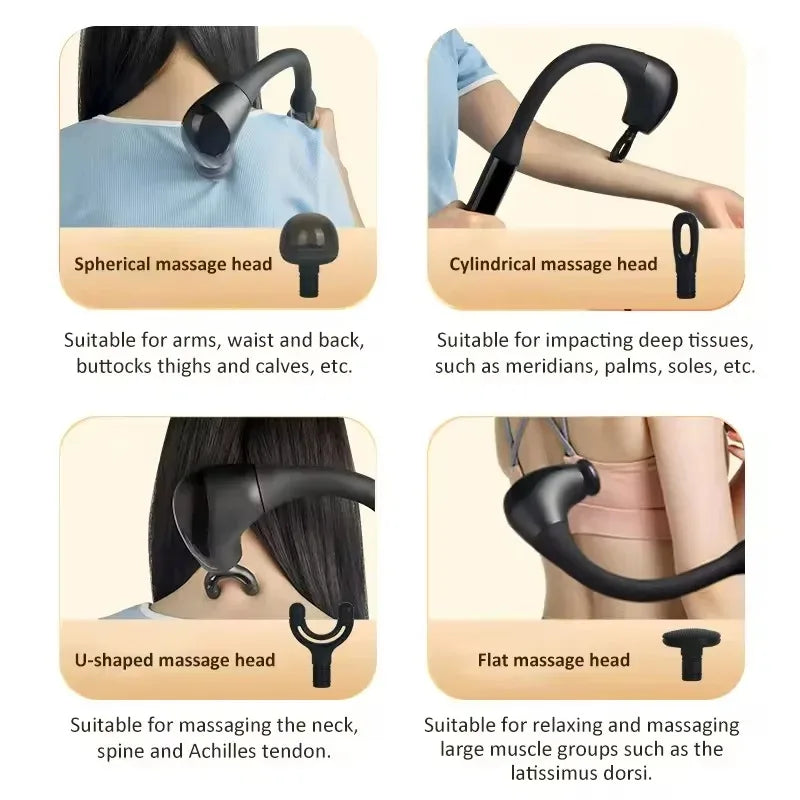 Fascia Gun Portable Deep Tissue Massage - Extended Handle