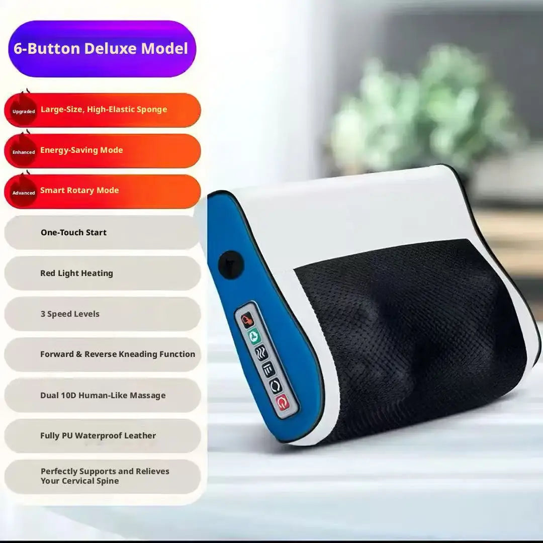4D Kneading Neck Massage Pillow with Heating for Neck