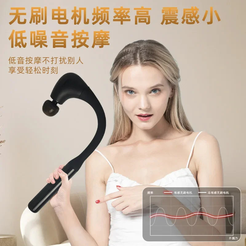 Fascial Massage Gun With Bent Long Handle – Deep Relief