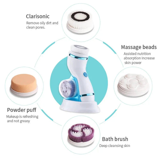 4 In 1 Electric Facial Cleansing Brush Massage Wash