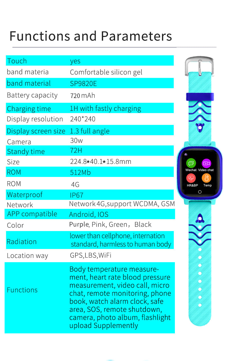 4G Kids GPS Smartwatch Phone