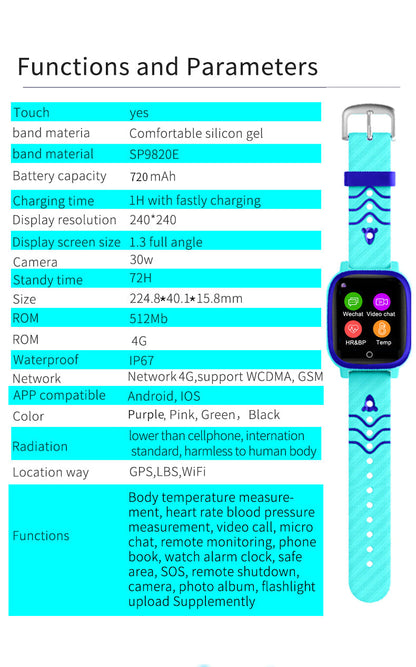 4G Kids GPS Smartwatch Phone