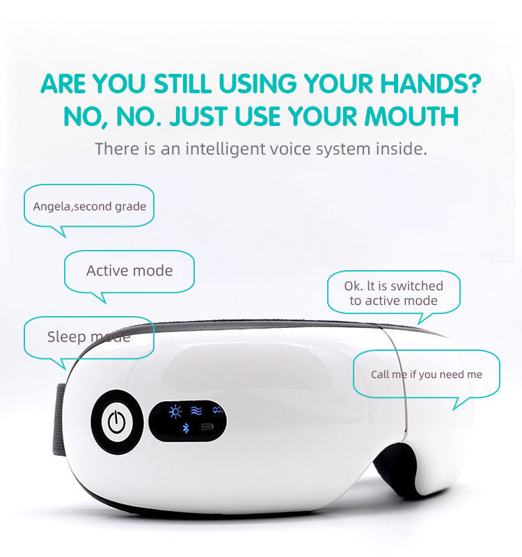 🟢 Eye Care Massage Instrument Foldable Electric Smart Eye Massager With Heat Compression