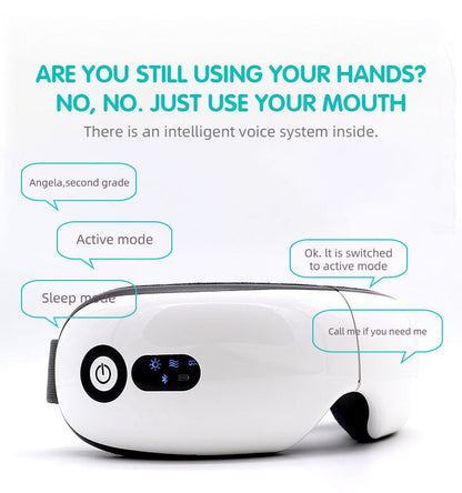 🟢 Eye Care Massage Instrument Foldable Electric Smart Eye Massager With Heat Compression