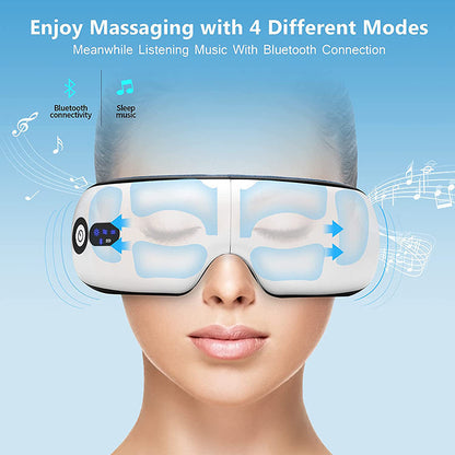 🟢 Eye Care Massage Instrument Foldable Electric Smart Eye Massager With Heat Compression