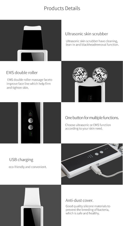Ultrasonic EMS Facial Skin Scrubber