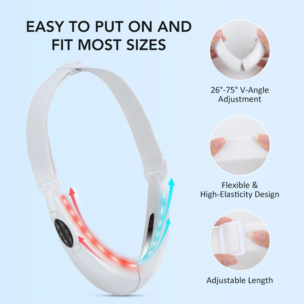 Dual Light Microcurrent Facial Massager Home Face Sculpting Lifting Tightening Skin Care Beauty Double Chin Reduce V Line