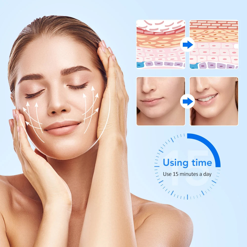 Dual Light Microcurrent Facial Massager Home Face Sculpting Lifting Tightening Skin Care Beauty Double Chin Reduce V Line