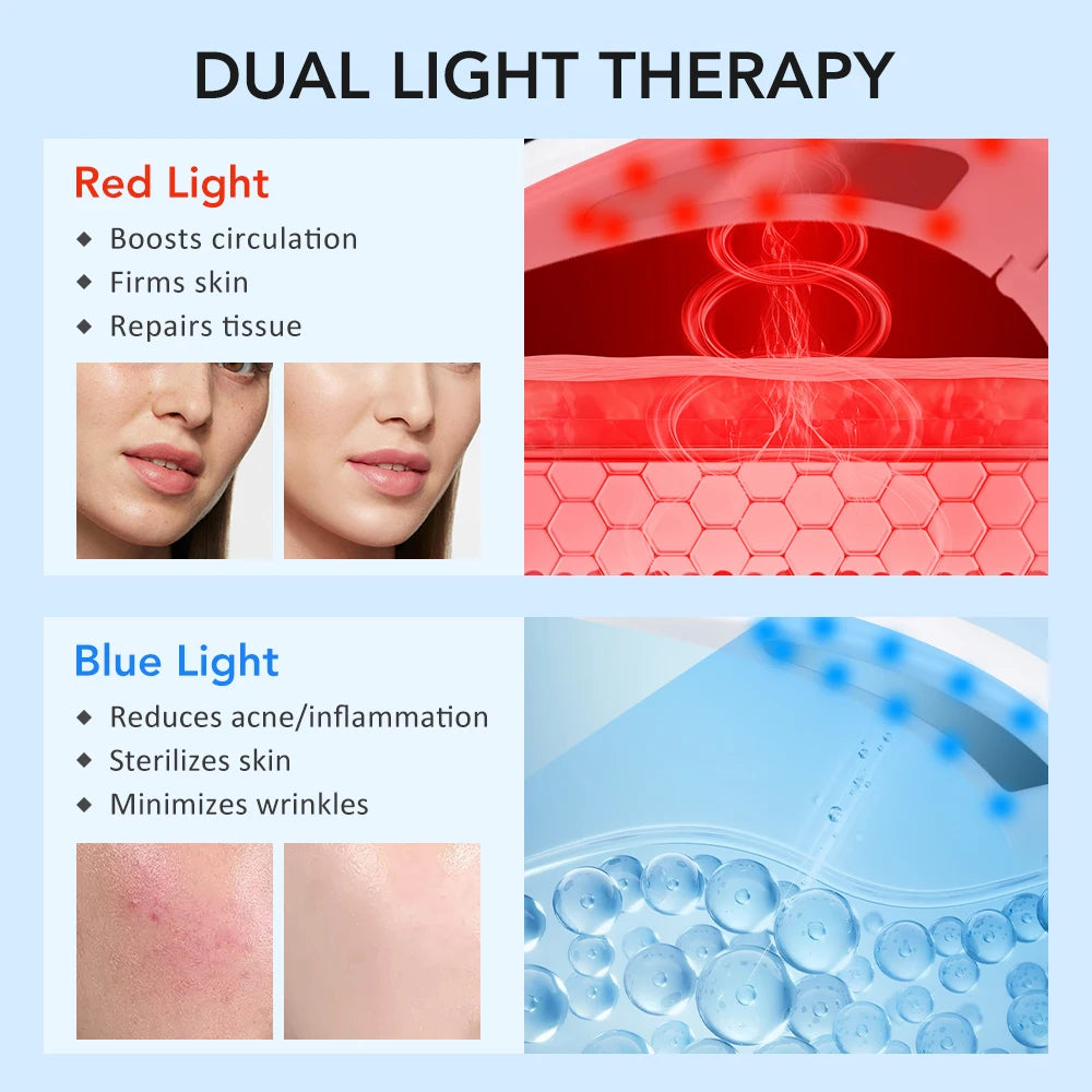 Dual Light Microcurrent Facial Massager Home Face Sculpting Lifting Tightening Skin Care Beauty Double Chin Reduce V Line
