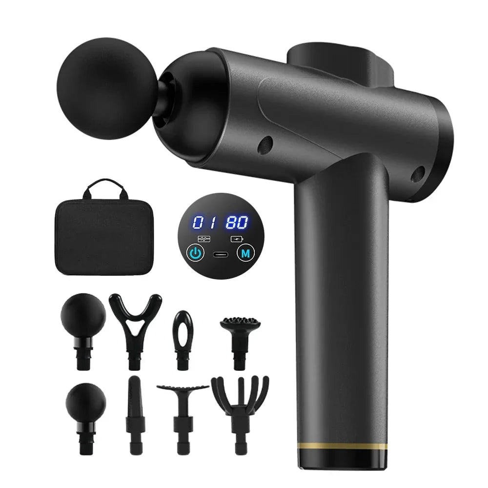 99 Speed Muscle Massager Gun Impact Massager Handheld Back Muscle Massager Gun Relieving Soreness with 8 Massage Heads