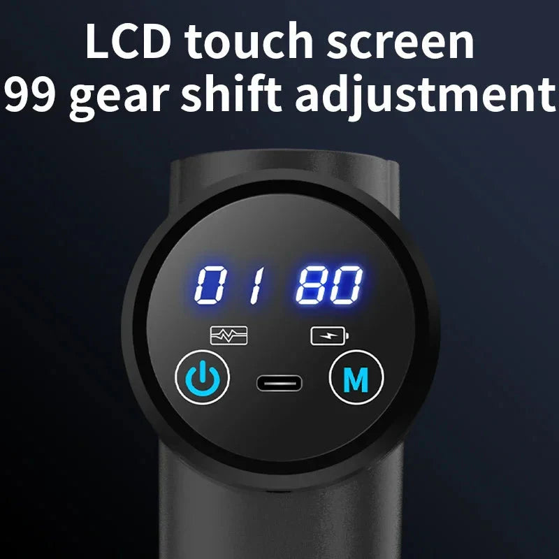 99 Speed Muscle Massager Gun Impact Massager Handheld Back Muscle Massager Gun Relieving Soreness with 8 Massage Heads