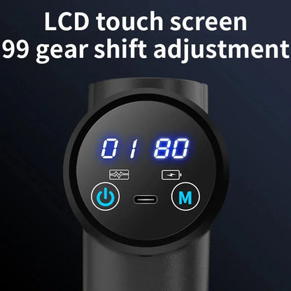 99 Speed Muscle Massager Gun Impact Massager Handheld Back Muscle Massager Gun Relieving Soreness with 8 Massage Heads