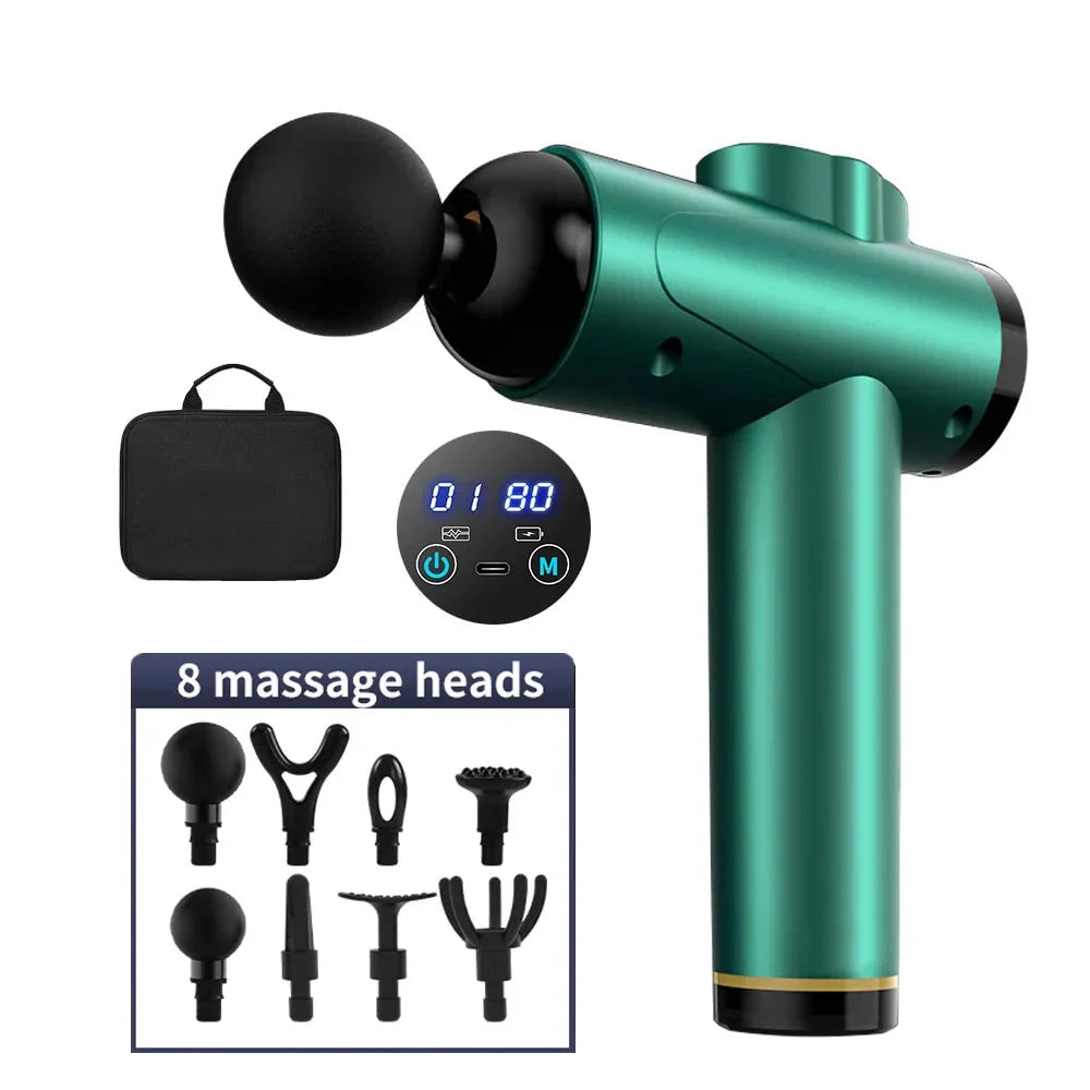 99 Speed Muscle Massager Gun Impact Massager Handheld Back Muscle Massager Gun Relieving Soreness with 8 Massage Heads