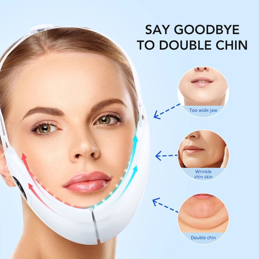 Dual Light Microcurrent Facial Massager Home Face Sculpting Lifting Tightening Skin Care Beauty Double Chin Reduce V Line