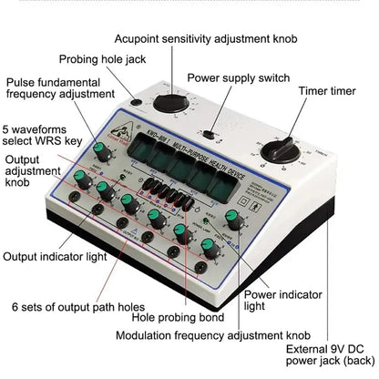 VamsLuna 50Hz Acupuncture Stimulator – Six Channel Massager