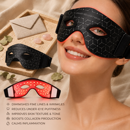 Norya Red Light Eye Mask for Dark Circles & Eye Bags – LED Anti-Aging Therapy Device