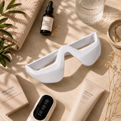 Under Eye Massager with EMS & Red Light Therapy – Anti Aging Eye Device for Dark Circles, Puffiness, Wrinkles & Skin Tightening