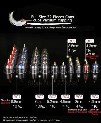 32pcs Massage Vacuum Cupping Therapy Set – Strong Suction