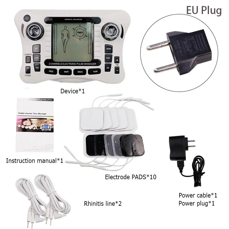 Electronic Pulse Massager Tens EMS Machine for Pain Relief, Muscle Stimulator