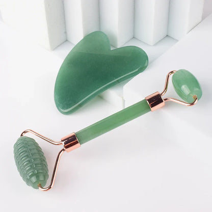 Sawtooth Jade Roller Rose Quartz Gua Sha Face Massager