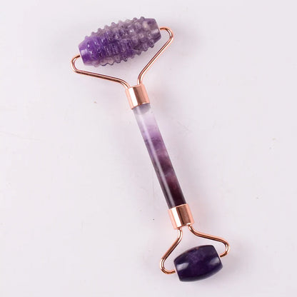 Amethyst Sawtooth Face Roller Natural Stone Crystal Massage