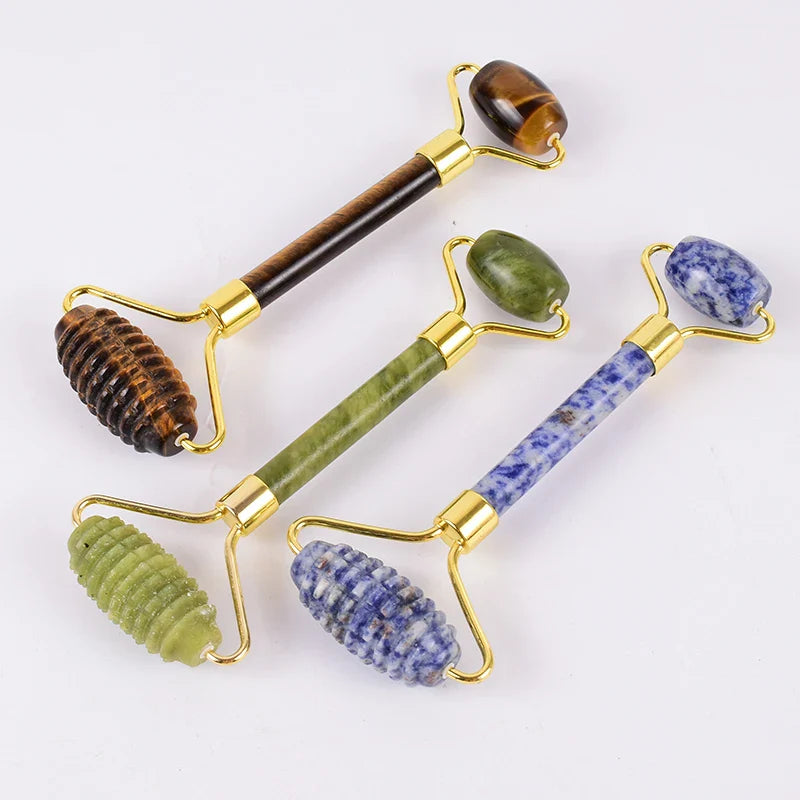 Sawtooth Jade Roller Rose Quartz Gua Sha Face Massager