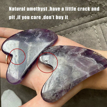 Amethyst Sawtooth Face Roller Natural Stone Crystal Massage