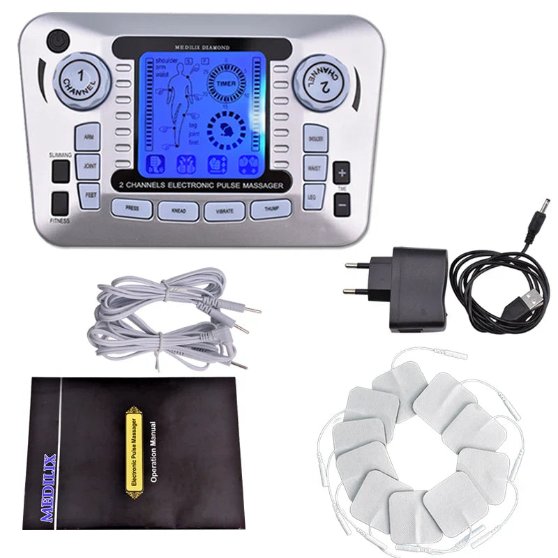 Electronic Pulse Massager Tens EMS Machine for Pain Relief, Muscle Stimulator