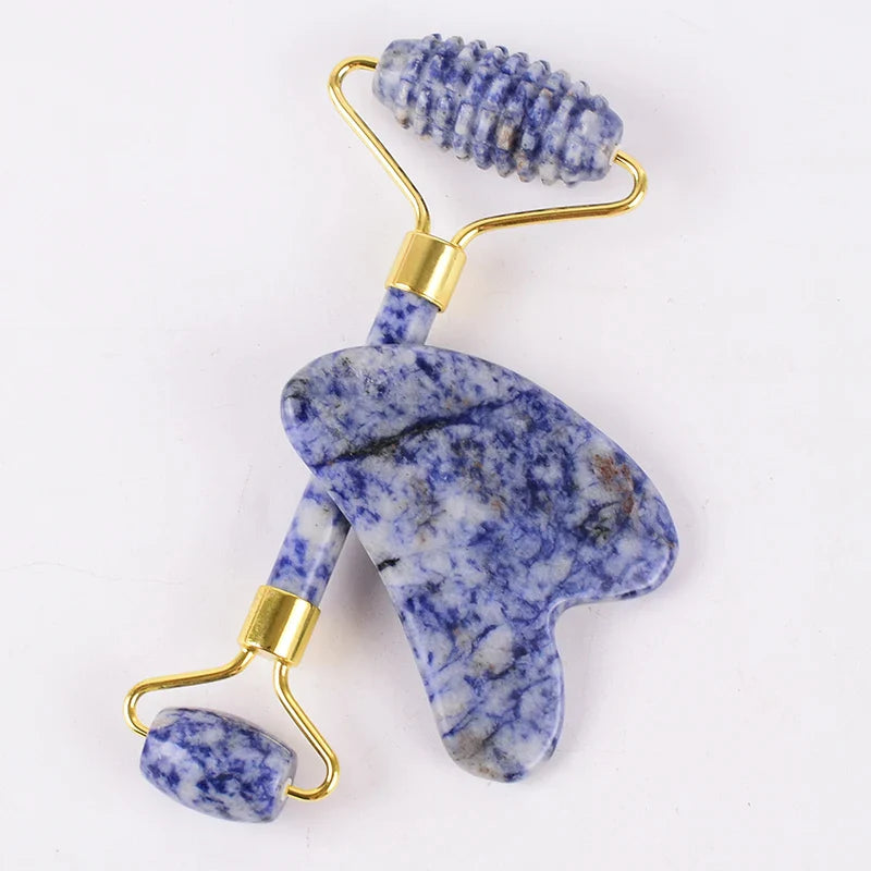 Sawtooth Jade Roller Rose Quartz Gua Sha Face Massager