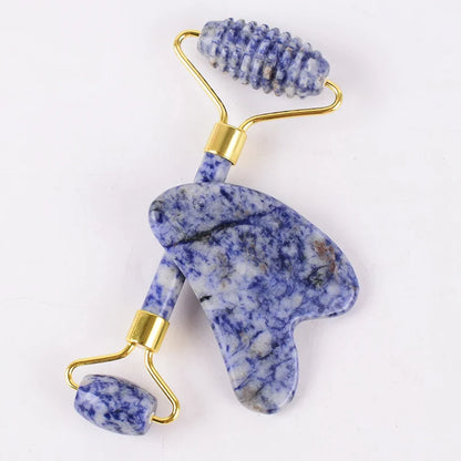 Sawtooth Jade Roller Rose Quartz Gua Sha Face Massager