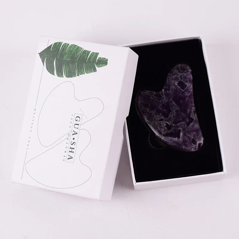 Amethyst Sawtooth Face Roller Natural Stone Crystal Massage