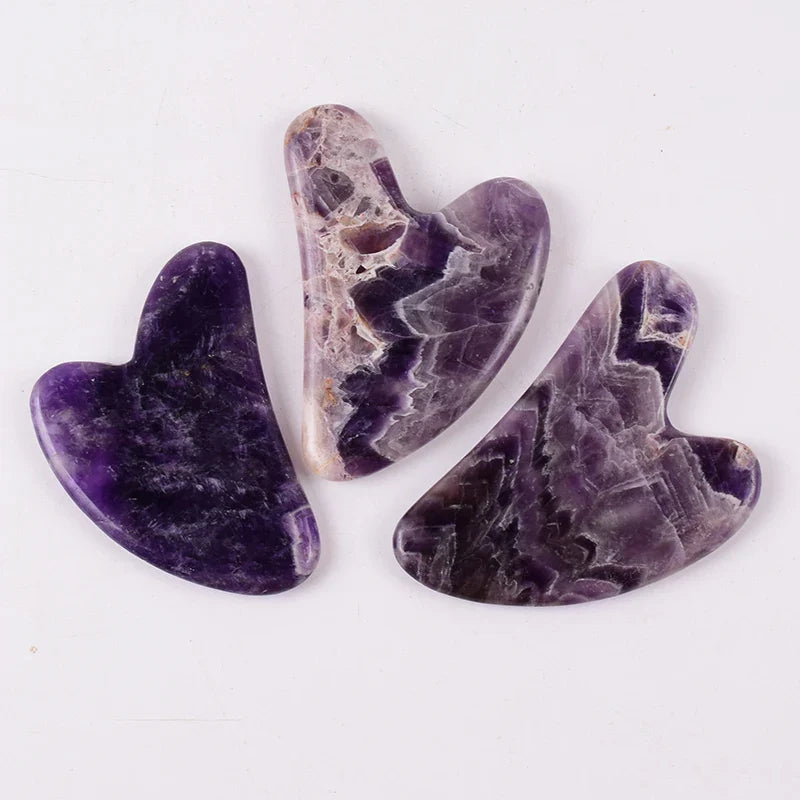 Amethyst Sawtooth Face Roller Natural Stone Crystal Massage