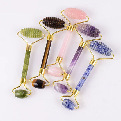Sawtooth Jade Roller Rose Quartz Gua Sha Face Massager