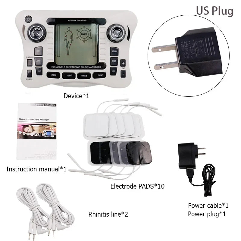 Electronic Pulse Massager Tens EMS Machine for Pain Relief, Muscle Stimulator