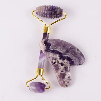 Sawtooth Jade Roller Rose Quartz Gua Sha Face Massager