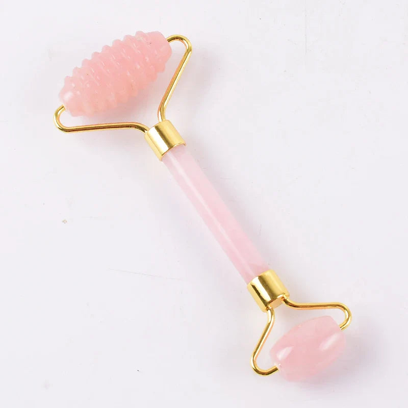 Sawtooth Jade Roller Rose Quartz Gua Sha Face Massager