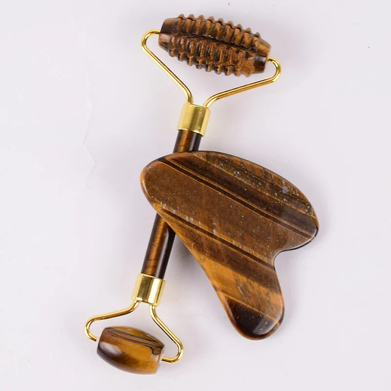 Sawtooth Jade Roller Rose Quartz Gua Sha Face Massager
