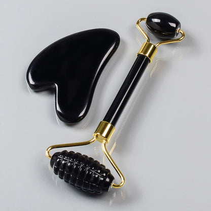 Sawtooth Jade Roller Rose Quartz Gua Sha Face Massager