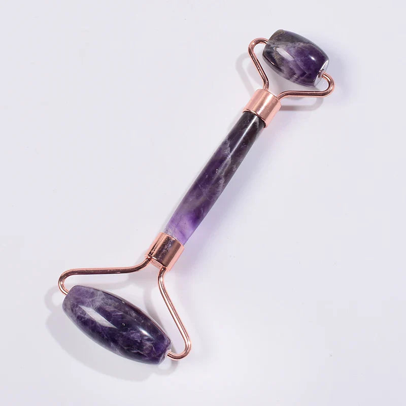 Amethyst Sawtooth Face Roller Natural Stone Crystal Massage