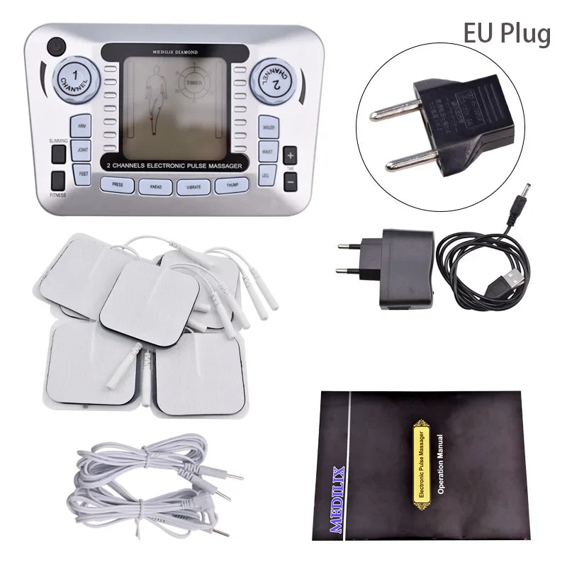 Electronic Pulse Massager Tens EMS Machine for Pain Relief, Muscle Stimulator