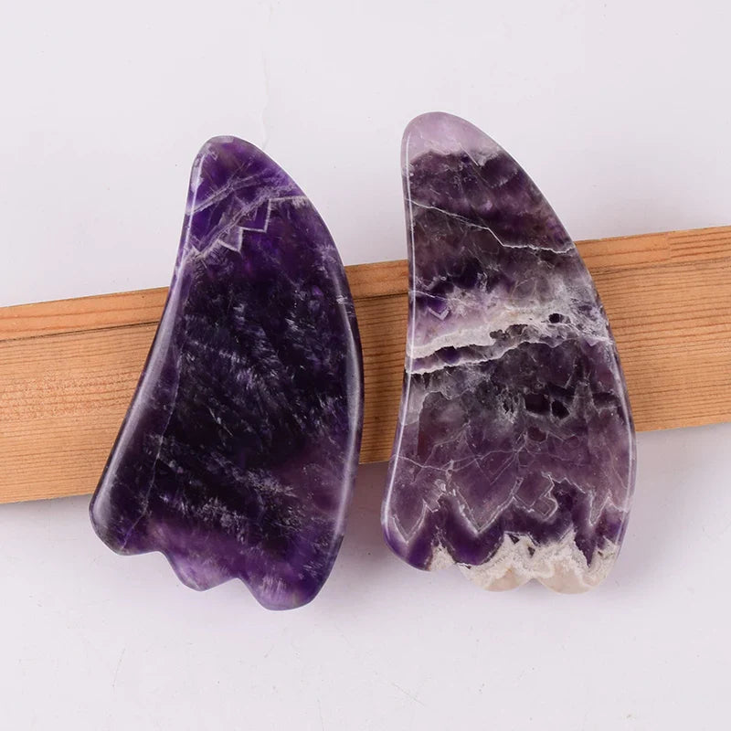 Amethyst Sawtooth Face Roller Natural Stone Crystal Massage
