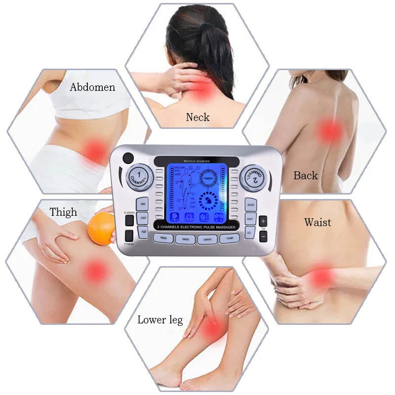 Electronic Pulse Massager Tens EMS Machine for Pain Relief, Muscle Stimulator