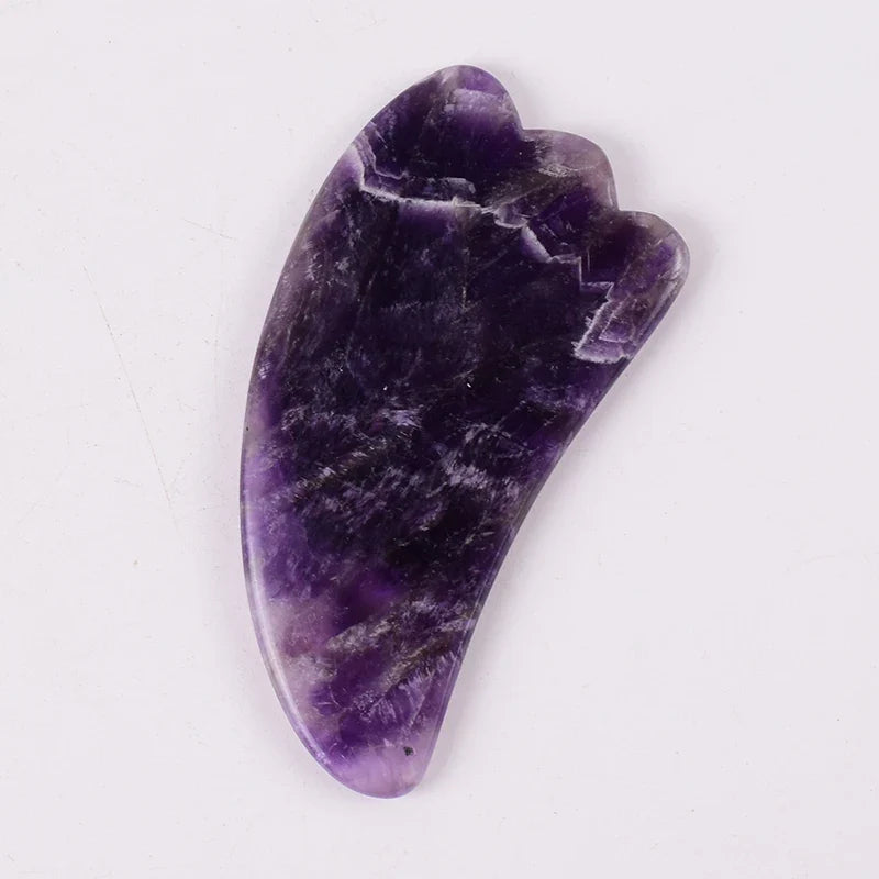 Amethyst Sawtooth Face Roller Natural Stone Crystal Massage