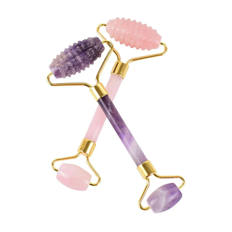 Sawtooth Jade Roller Rose Quartz Gua Sha Face Massager