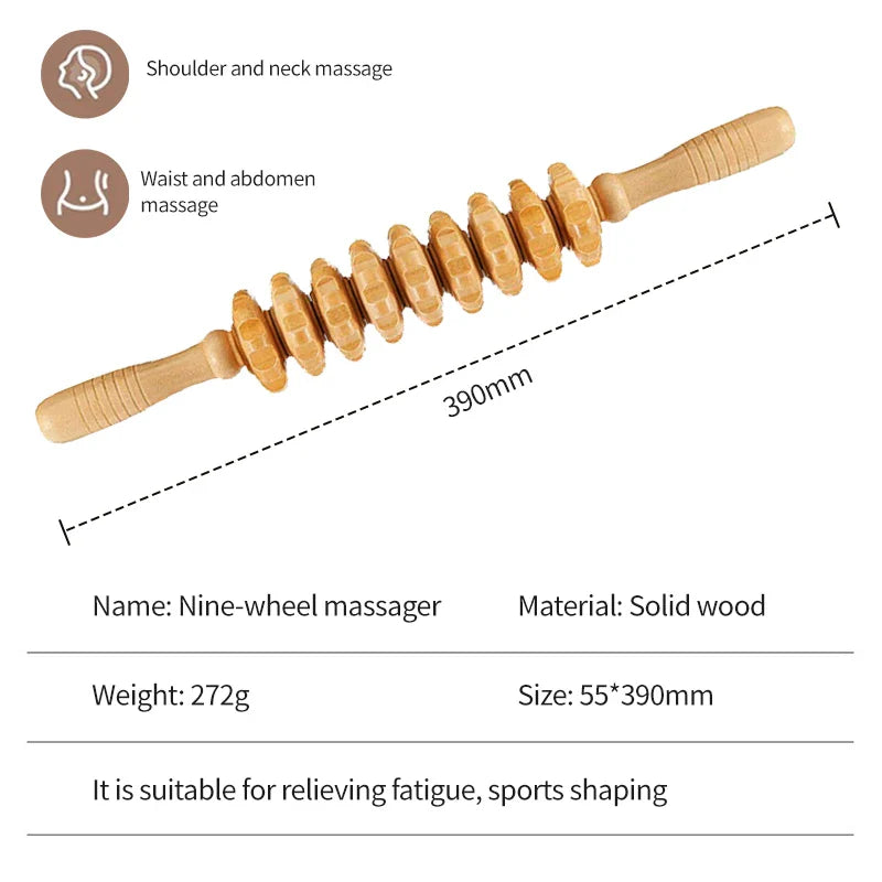 Wood Therapy Massage Roller For Lymphatic Drainage Relief