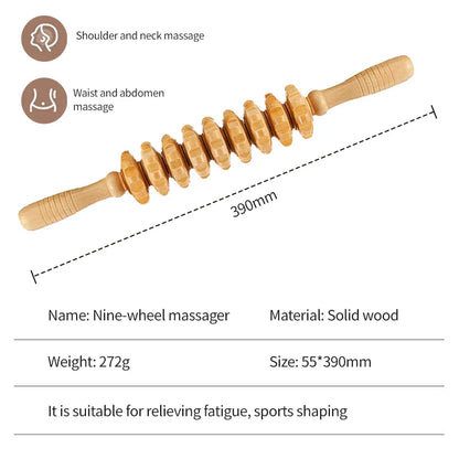 Wood Therapy Massage Roller For Lymphatic Drainage Relief
