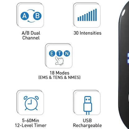 Ms Dear NMES TENS EMS Massager With 18 Modes 2 Channels