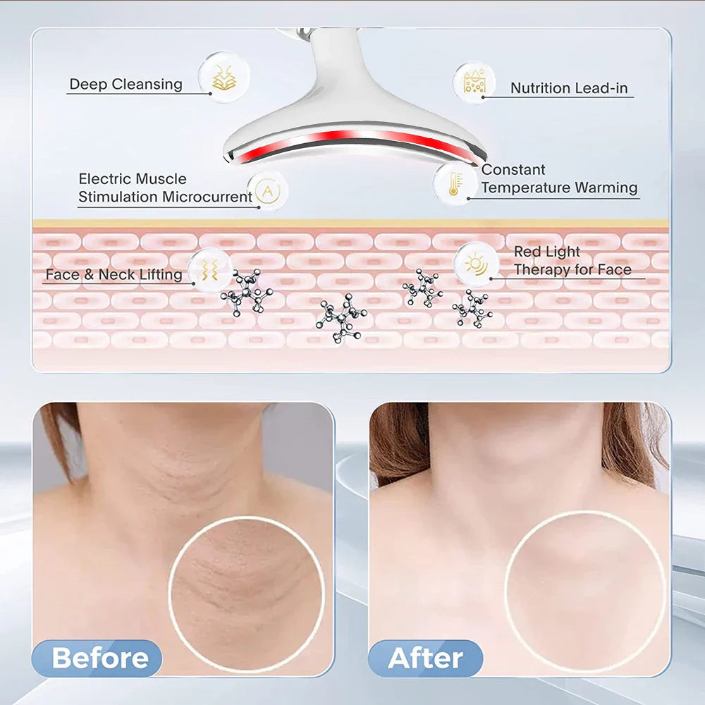 EMS Facial Massager with Microcurrent and Red Light Therapy for Skin Tightening